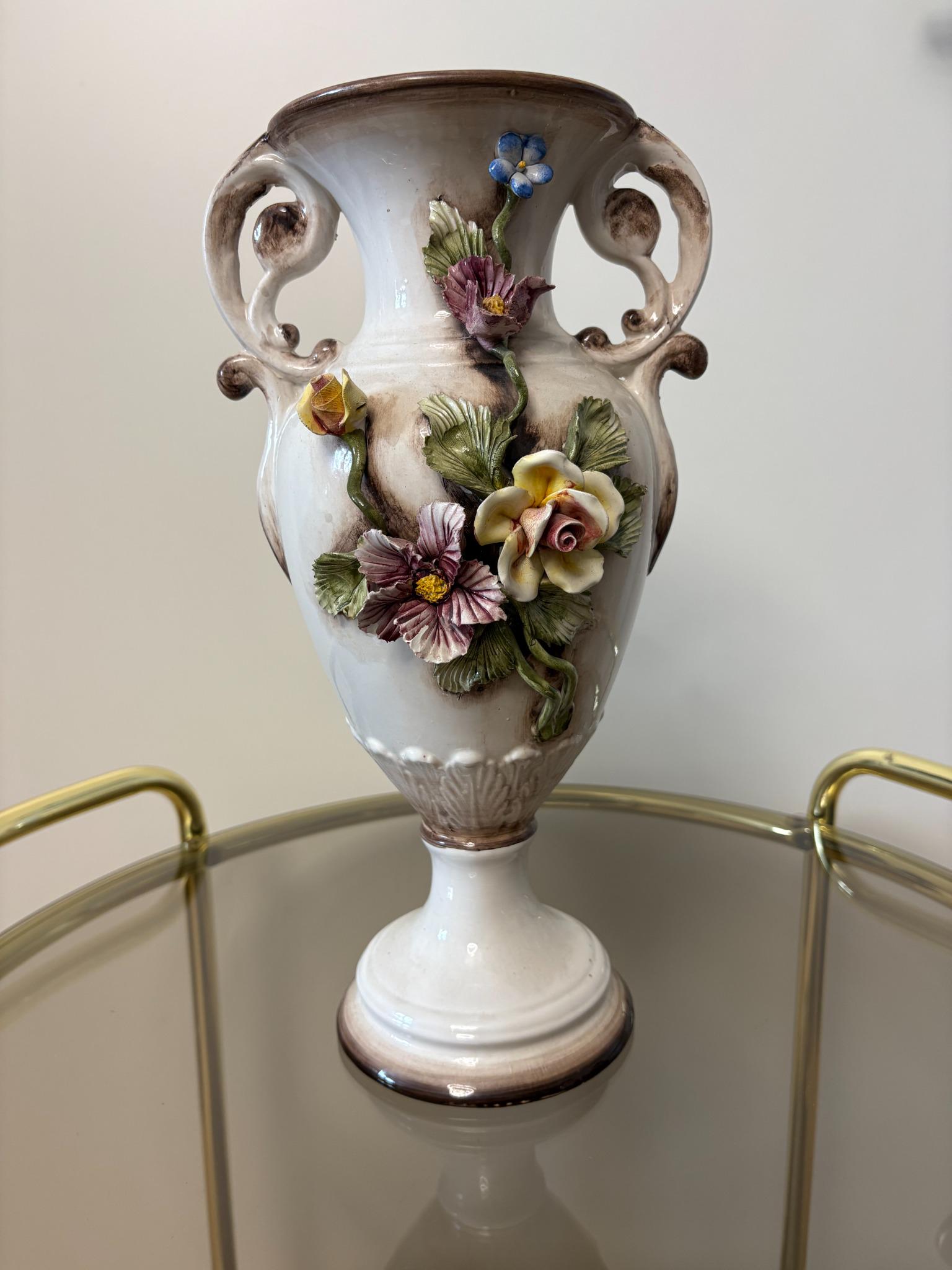 1950年代のイタリア風手作り花入りヴィンテージ陶器花瓶 - Etsy 日本
