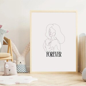 40x50Forever – digitales Poster Mama & Baby fürs Baby/Kinderzimmer oder auch als Geschenk