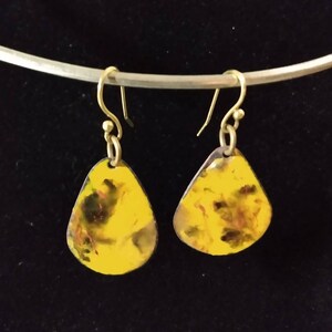 Autumn Watercolor Teardrops Enamel Earrings