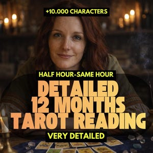 Detailed 12-Month Tarot Reading: Yearly Life Insights, Love, Career (Same Hour Delivery)