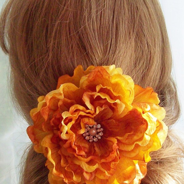 Autumn Flower Hair Pin and Brooch - Large  - Weddings, hair Accessories, Jewelry Brooch