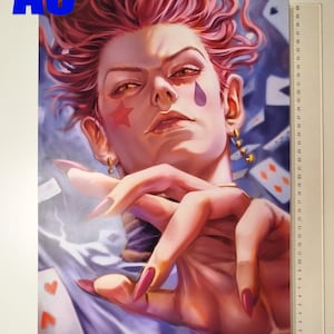 Lámina Hisoka HxH – Fanart Hunter x Hunter – Póster Anime Decorativo – Arte Otaku para Coleccionistas