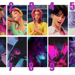 Saja Boys K-Pop-Fotokarten | 10er-Pack Fan-Art-Karten im Katzen-Stil | Einzeln oder als komplettes Set | Inklusive Überraschungsumschlag