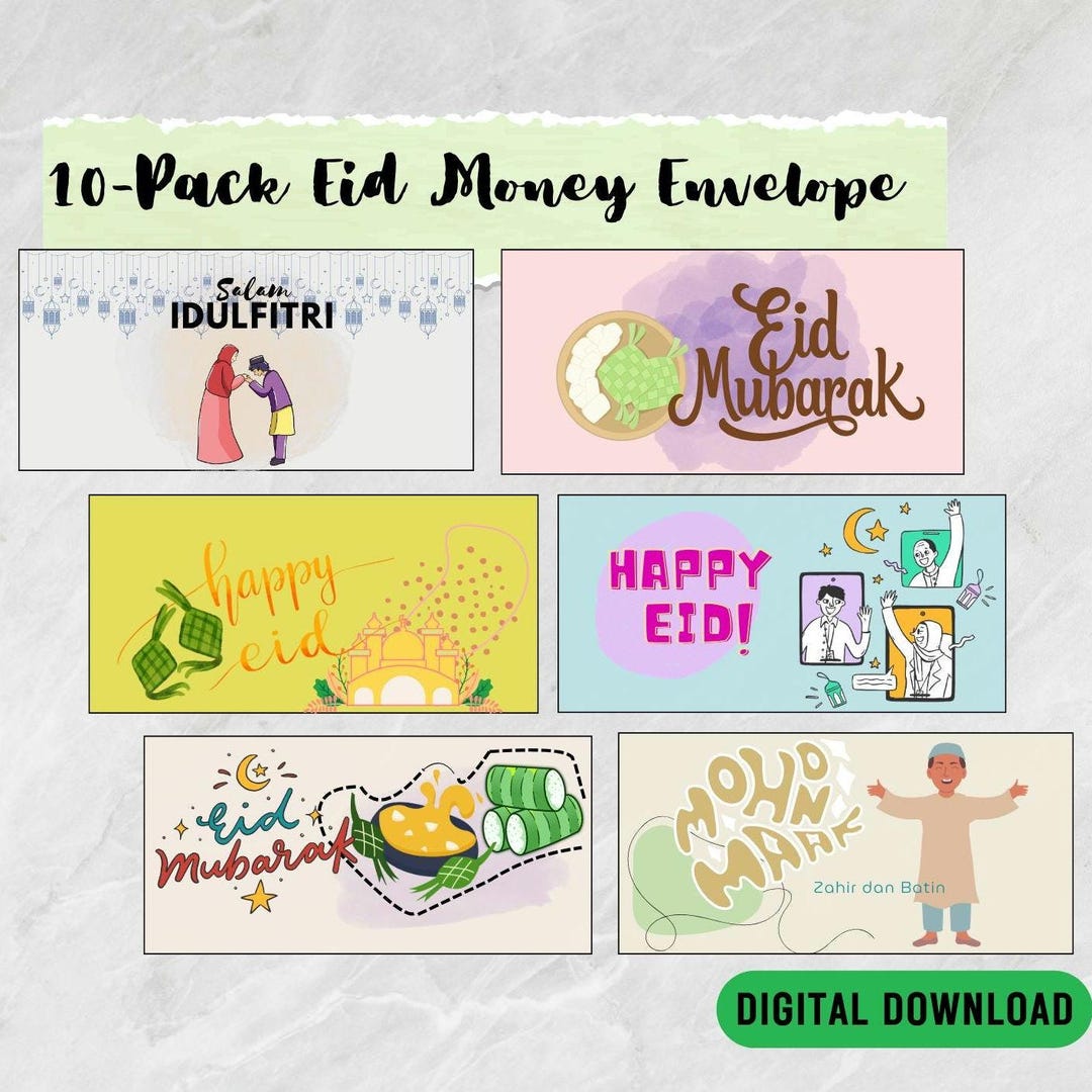 Printable Raya Envelopes DIY Eid Envelope | Hari Raya Envelope | Idulfitri / Aidilfitri ...