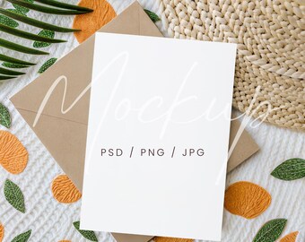 Boho 5x7 Card Mockup, Rustic Invitation Display, PSD JPG PNG (Digital Download)