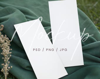 Wedding Menu Card Mockup, Garden Party Stationery (PSD, JPG, PNG)