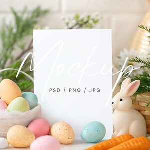 Mockup invito primavera 5x7, Mockup invito di Pasqua PSD, Mockup biglietto di Pasqua Boho, Mockup biglietto di auguri stagionale, Mockup cartolina di Pasqua
