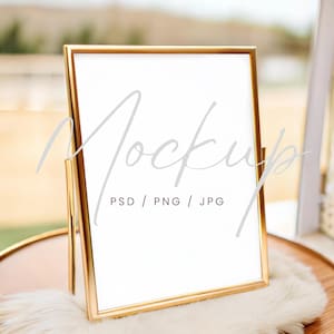 Hochzeit Bar Menü Mockup, PSD 5x7 Schild Mockup, Goldgerahmtes Schild Mockup, Duschtischnummer Mockup, 5x7 Tischkarte Mockup, Bar Schild Mockup