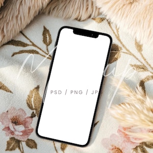 Neutral iPhone Screen Mockup, PSD/Canva Smartphone Mockup, Device Mockup, Social Media Mockup, Cellphone Mockup, Digital Invitation Mockup
