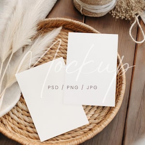 PSD/canva dubbele kaartmodel, 5 x 7 tweezijdige kaartmodel, dubbele uitnodigingskaartmodel, boho-huwelijksuitnodigingmodel, wenskaartmodel