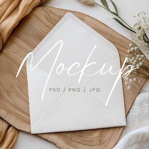Boho Umschlag Insert Mockup, Ästhetischer Umschlag Liner Mockup, 5x7 Umschlag PSD Mockup, Hochzeit Briefpapier Mockup Elegantes einfaches Liner Mockup