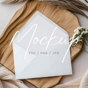 Umschlag Liner Mockup, 5x7 Umschlag Insert PSD Mockup, Hochzeits-Briefpapier Mockup, Boho Liner Card Mockup, weißes Umschlag Mockup