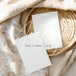 5x7 zweiseitig einladen Kartenmodell, doppelseitiges Kartenmodell, Boho Hochzeitskarte Mockup, Grußkarte Mockup, Neutrales Einladungskartenmodell
