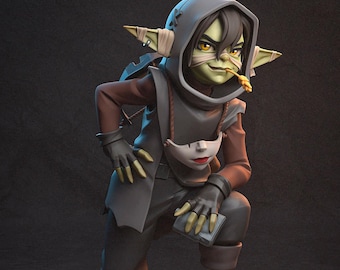 Brave Goblin Arcane Rogue| Model Kit or Painted Figure | 3D Printed Collectible