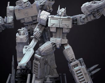 The Conqueror and the Guardian – Epic Robot Battle Diorama| PAINTED figure or UNPAINTED model kit | 3D Printed COLLECTIBLE