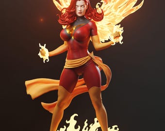 Celestial Fire Queen | Resin Model Kit or Painted Figure | 3D Printed Collectible