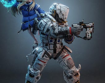 lunar family | PAINTED figure or UNPAINTED model kit | 3d printed COLLECTIBLE
