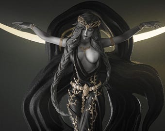 cursed queen | PAINTED figure or UNPAINTED model kit | 3d printed COLLECTIBLE