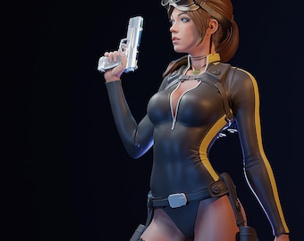 Relic Hunter dive suit | PAINTED figure or UNPAINTED model kit | 3d printed COLLECTIBLE