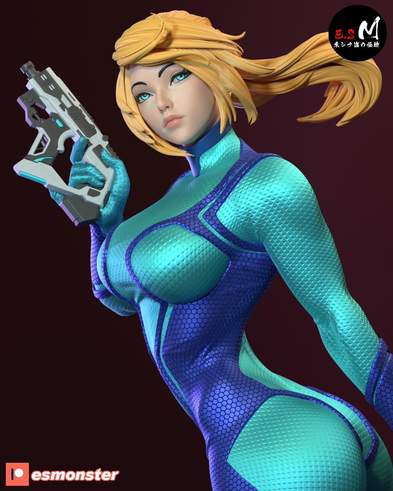 Samus Zero Suit Figure - Etsy