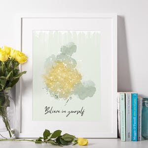 Abstract Painting Abstract Wall Art Digital Green Abstract Print Gold Abstract Print Contemporary Decor Modern Wall Art Print