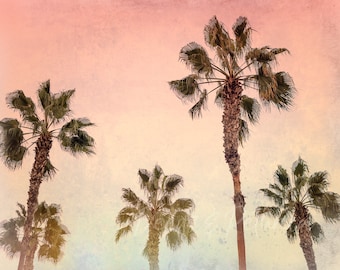 Retro Sunset Palms Digital Download, Art Print, Sunset Print, Palm Trees Print, Sunset Photo, Instant Printable Art