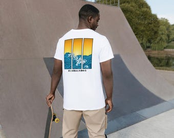 Sunset Ocean Waves T-Shirt – Surf Strand Grafik T-Shirt