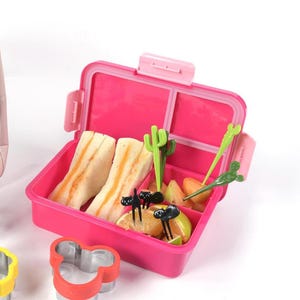Boîte à déjeuner / boîte à lunch 1120 ml, couvercle amovible, 3 compartiments, étanche, passe au micro-ondes, au lave-vaisselle, au congélateur