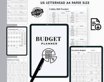 Budget Planner Bundle, Printable Personal Finance Binder Financial Monthly Weekly Budget Planner Bill Expense Debt Savings Spending Tracker