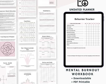 Burnout recovery bundle: burnout journal, burnout planner, burnout worksheets | Stress Relief & Mental Health Support