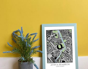 Serie de estadios: Estadio Aviva, Dublín Mapa imprimible A4