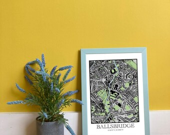 Ballsbridge, Dublín Mapa imprimible A4