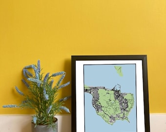 Mapa imprimible de Howth, Dublín, tamaño A4