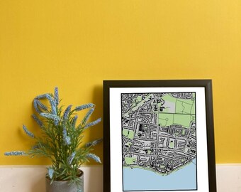 Mapa imprimible de Clontarf, Dublín, tamaño A4