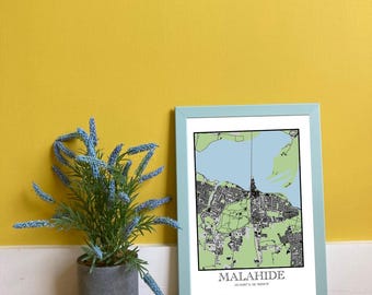 Mapa imprimible de Malahide, Dublín, tamaño A4