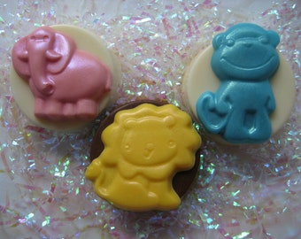 12-Elephant, Monkey and Lion Chocolate Covered Oreos For Baby Shower/Birthday Party/Baby Gift/Party Favors