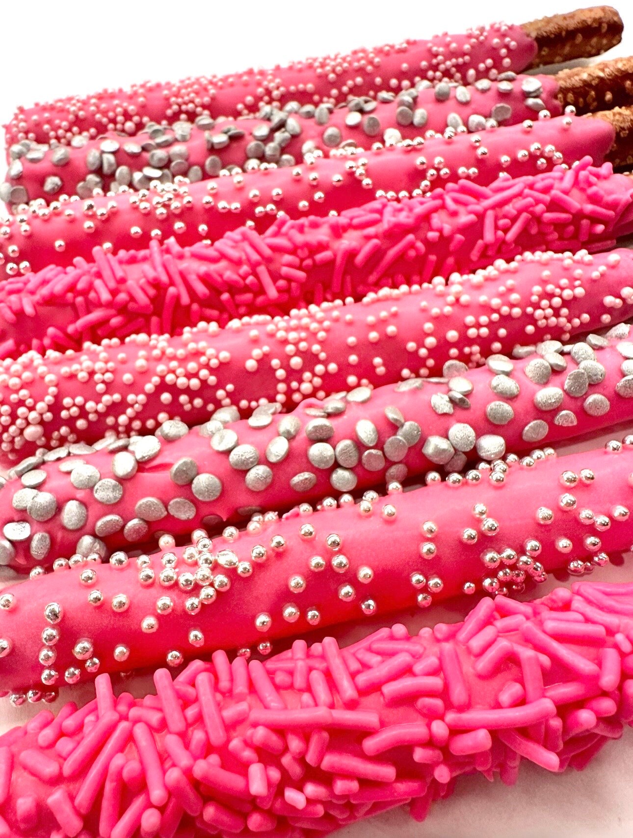 12hot Pink Chocolate Covered Pretzels Etsy