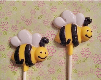 12-Buzzing Bumble Bee Chocolate Lollipop Favors