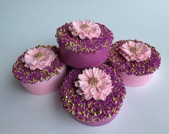 12-Fuchsia & Pink Chocolate Covered Oreos For Wedding Favors/ Shower Favors/ Birthday