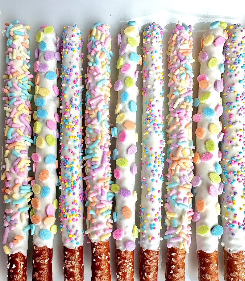 12easter Chocolate Covered Pretzels/for Easter Gift/easter Basket Treats/easter Chocolate Etsy