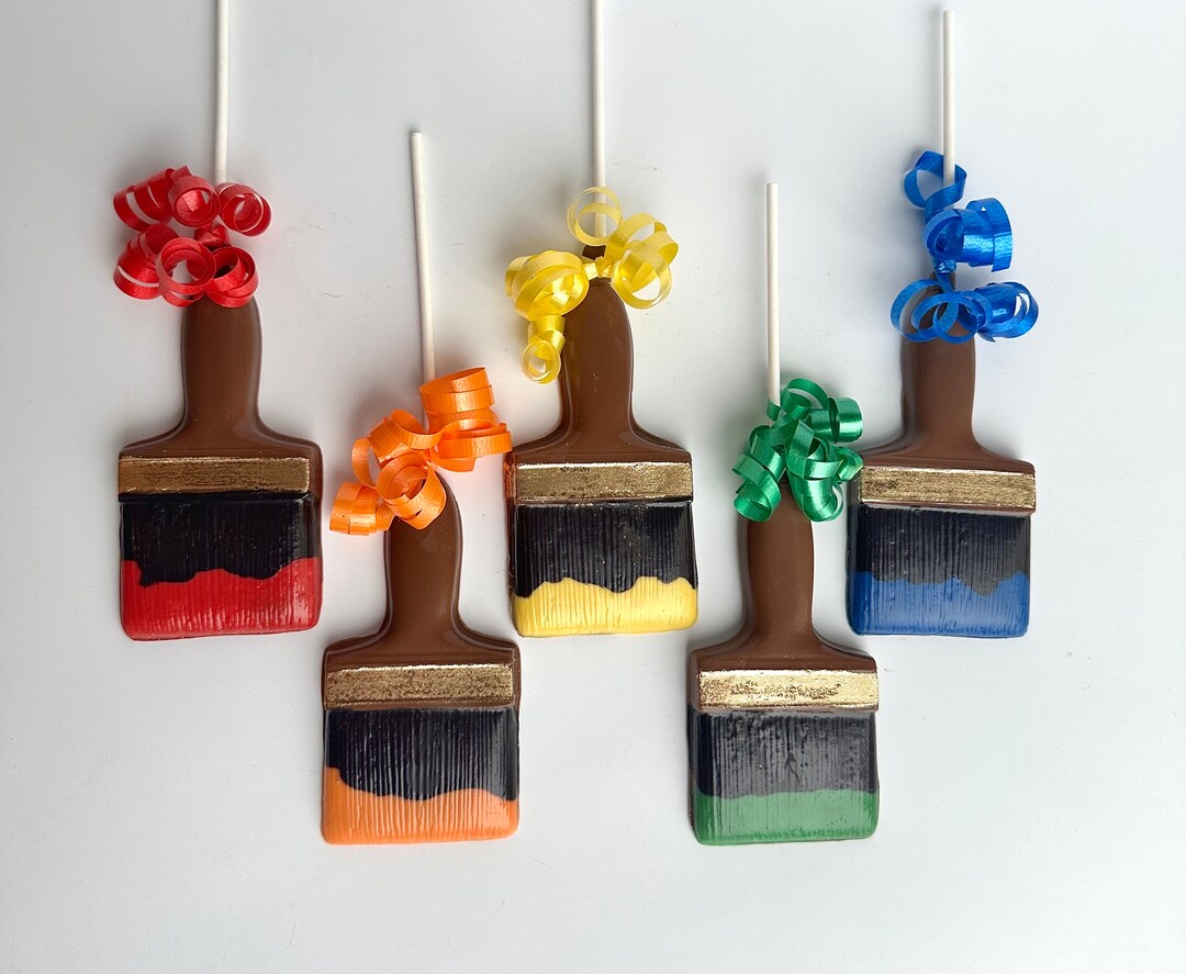 12 Paint Brush Chocolate Lollipops for Birthday Party/party Favors Etsy