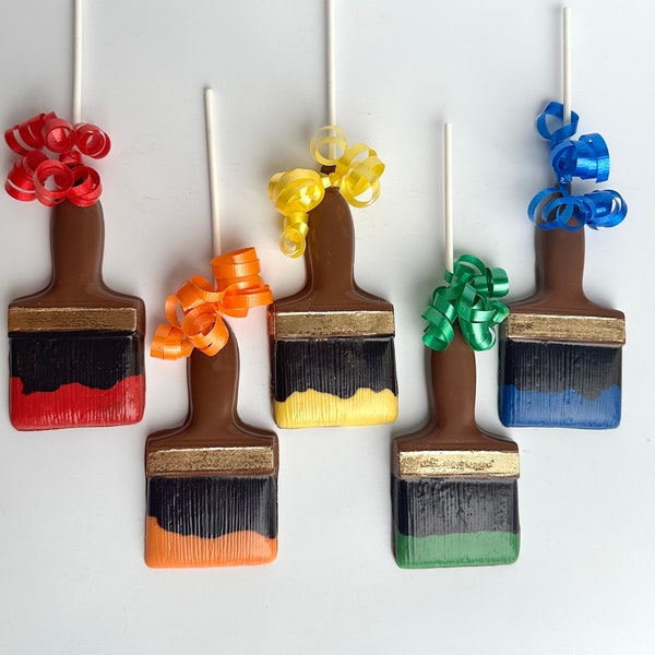 12- Paint Brush Chocolate Lollipops For Birthday Party/Party Favors
