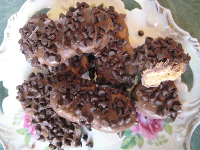 Chocolate Drenched Nutter Butter Cookies Topped With Mini Chocolate Chips image 2