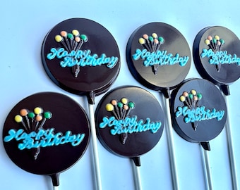 12-Happy Birthday Chocolate Lollipops