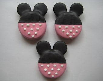 12-Minnie Mouse Chocolate Covered/Dipped Oreos