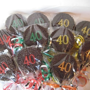 12-40th Birthday Chocolate Lollipop Favors image 3