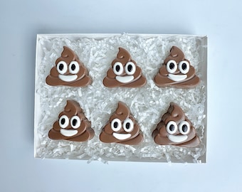 6-Mini Poop Emoji Chocolate Covered Oreo Gift Box For Birthday Party/Gag Gift/Bachelor Party