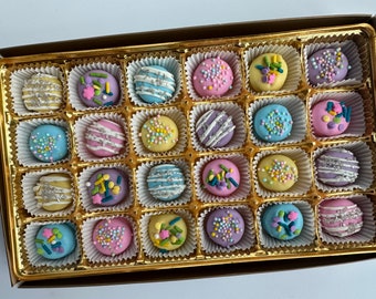 24-Decorated Chocolate Covered Mini Oreos Gift Box for Anniversary Gift/Birthday Gift/Any Occasion Gift/Special Occasion
