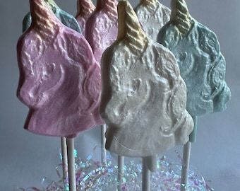 12-Unicorn White Chocolate Lollipops