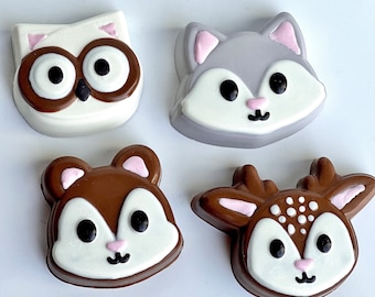 12-Woodland Animals Chocolate Covered Oreo Favors For Birthday Party/Party Favors